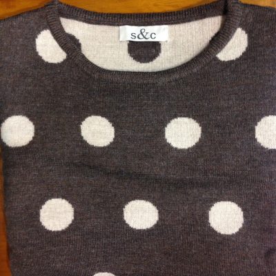 Funky spots in cashmere,cocoa colour