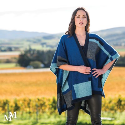 Empress Poncho -Royal multi colour way 